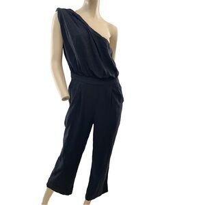 Free People - Black One Sleeve Long Sleeve Jumpsuit- 6